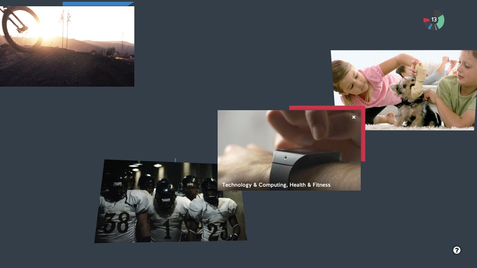 Video tiles floating in 3D space